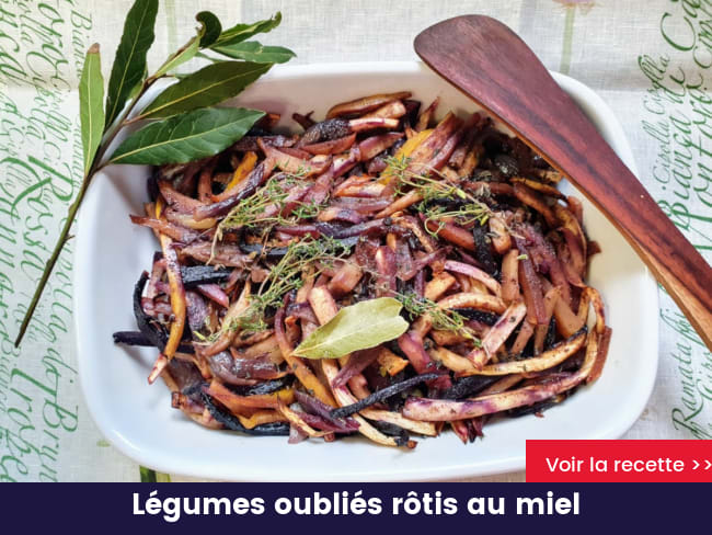 Légumes oubliés rôtis au miel